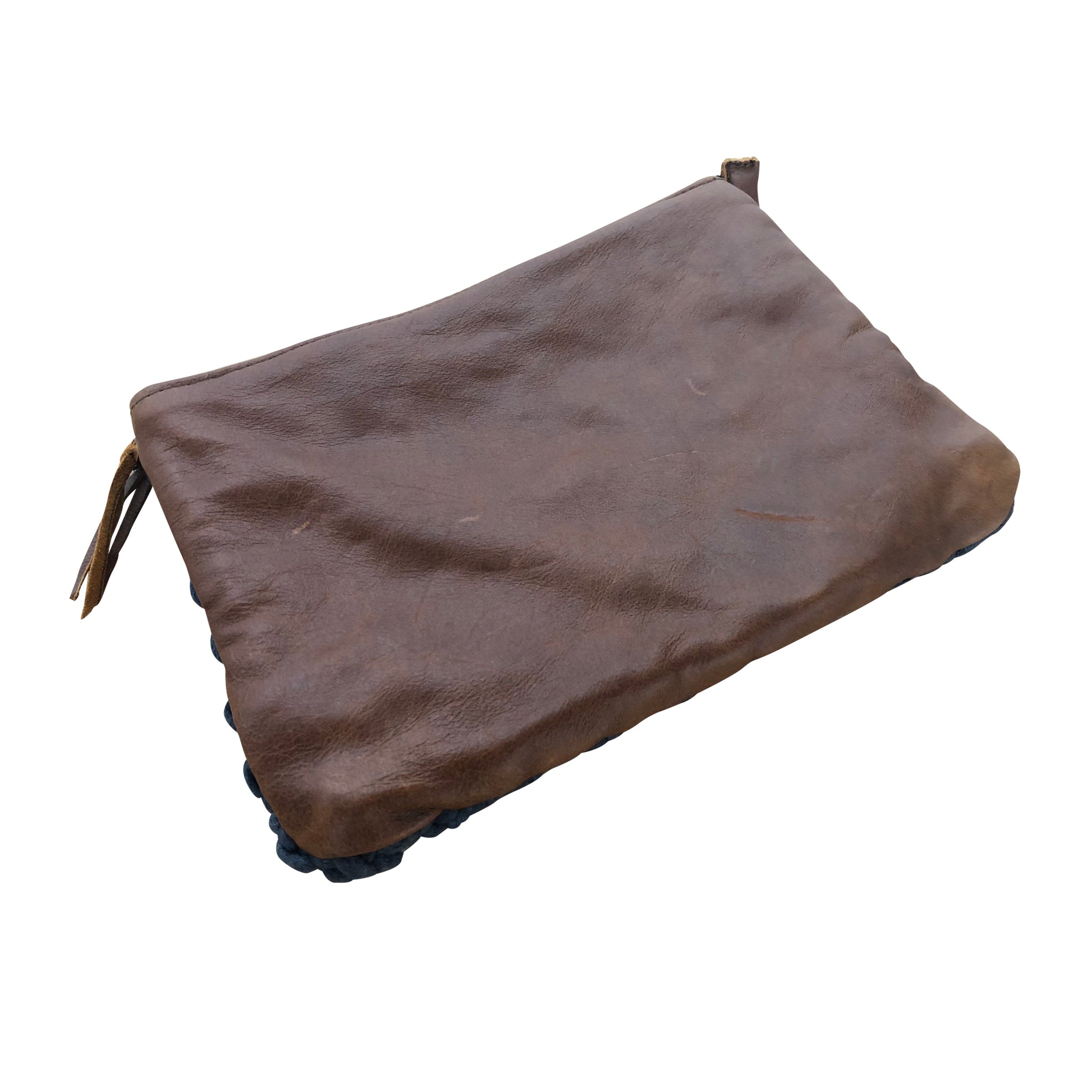 Clutch Bag ~ macrame & leather